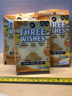 5 boxes Three Wishes honey grain free cereal exp:04/12/2026