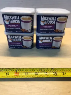 4 cans maxwell house instant cafe style beverage mix exp:11/17/2026