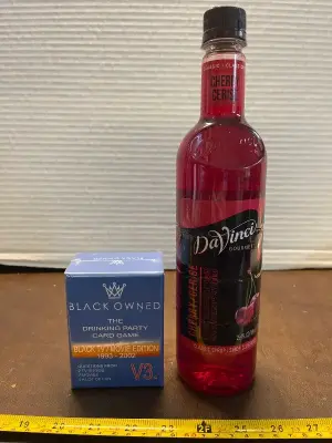 drinking card game & cherry classic syrup