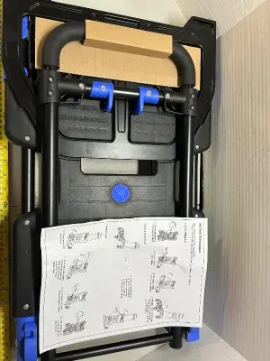 dolly and 2 collapsible boxes