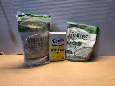 Suva at cane sugar ( opened) Domino sugar exp:10/08/2028, Allulose sweetener (opened)