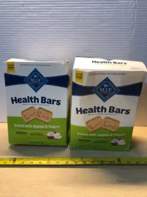 2 boxes 3.5lbs blue buffalo health bars dog treats exp:6/5/26
