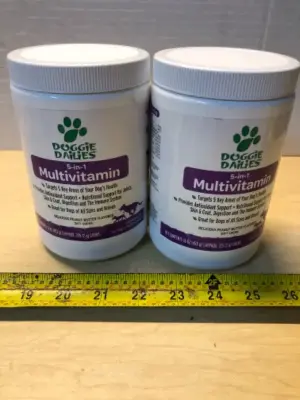 2 tubs 16oz 5in1 multivitamin for dogs exp:5/26