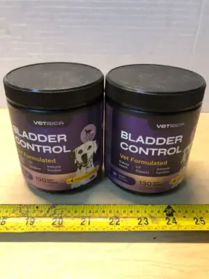 2 tubs 130 chew bladder control dog chews exp:1/26