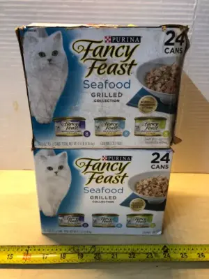 2 boxes 24 cans each fancy feast cat food exp:12/27
