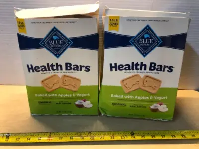 2 boxes 3.5lbs blue buffalo health bars dog treats exp6/6/26