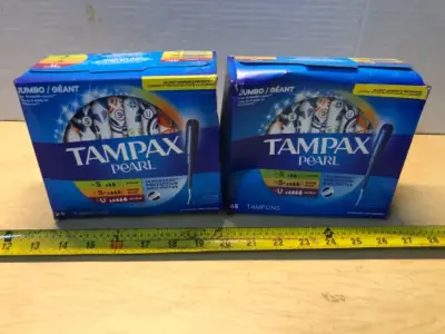 2 boxes 45 tampons each tampax pearl jumbo size