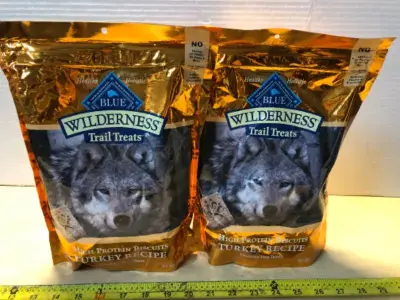 2 bags 24oz blue wilderness dog treats exp:4/20/26