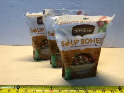 3 bags 12.6oz soup bones for dogs exp:5/23/26