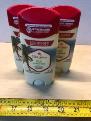 3 sticks old spice Fiji with palm tree deodorant