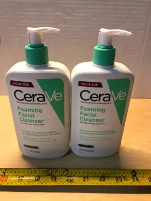 2 bottles 19oz cerave foaming facial cleanser