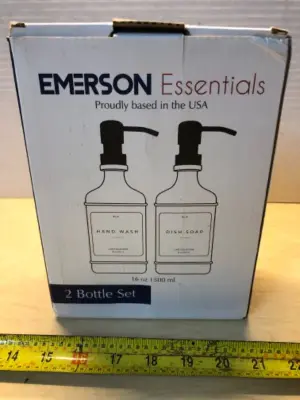 2 bottle set 16oz hand soap and dish soap pump container