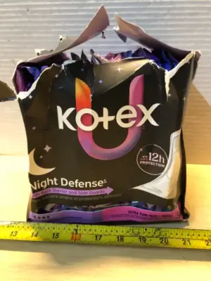 Kotex night defense pads opened