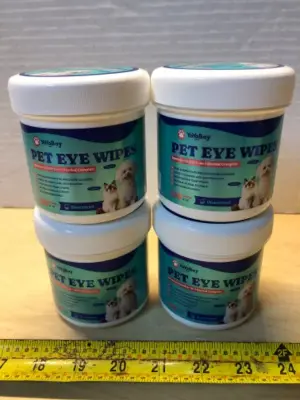 4 tubs pet eye wipes
