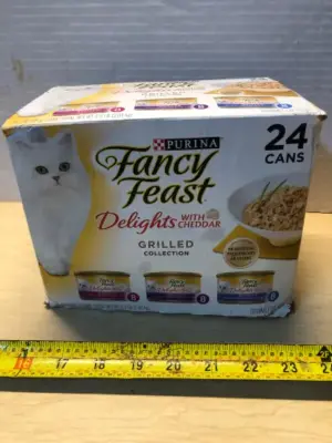 24 cans fancy feast cat food exp:8/27