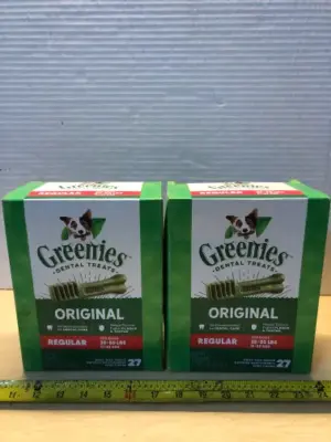 2 boxes 27oz greenies dental treats exp:4/26/29