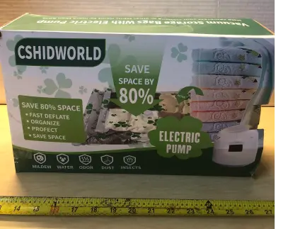 16 assorted size vacuum storage bags with electric pump