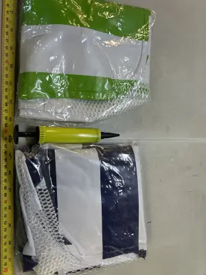 2 pool floats and pump