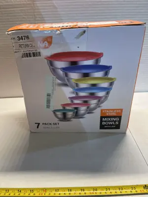 7pc stainless steel mixing bowls with lids