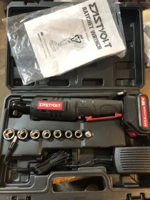East volt battery powered ratchet wrench in case