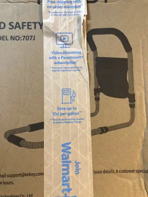 Bed safety rail as is box opened