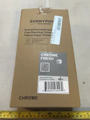 Chrome, finish freestanding toilet paper holder