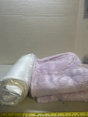 pillow & 2 fluffy purple throw pillow cases