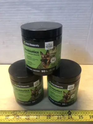 3 tubs 90 dog chews each probiotics gut and immune health exp:4/16/26