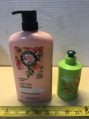 29.2oz herbal essences conditioner, 10.2oz garnier fructis leave in conditioner