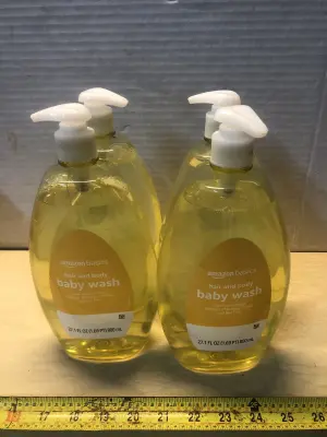 4 bottles 27.1oz Amazon basics baby wash