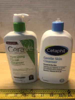 19oz cerave facial cleanser , 20oz cetaphil cleanser