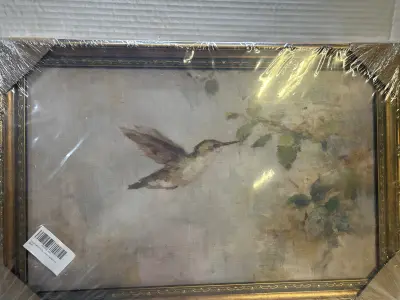 framed hummingbird canvas