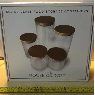 5pc set of glass food storage containers