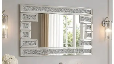 Crushed diamond wall mirror similar to image