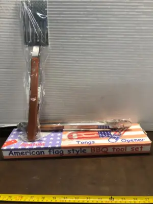 American flag style bbq tool set