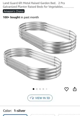 6’ metal raised garden bed