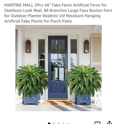 (2) 48” artificial ferns