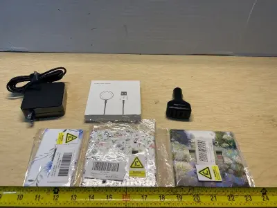 3 port car charger,laptop charger, magnetic charger and outlet covers (3)