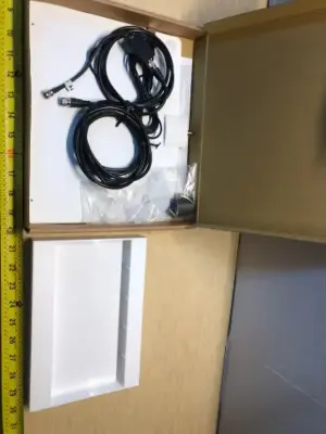 Indoor amplified HDTV antenna and straw holder