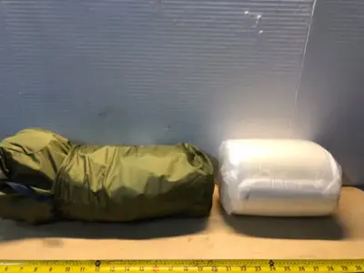 Air mattress (unknown size) and pillow