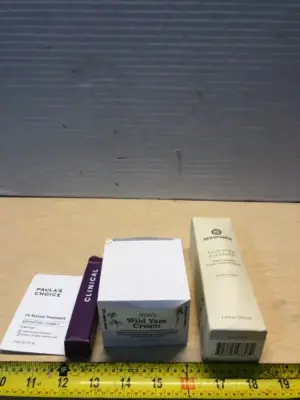 Retinol treatment serum, wild yam cream( menstrual cramp relief) and herb infused facial cleanser