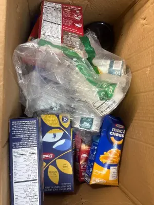 Box of various foods