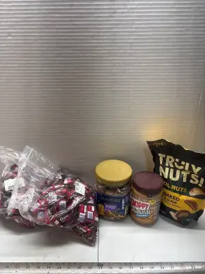 Various nuts, peanut butter and peanut chews