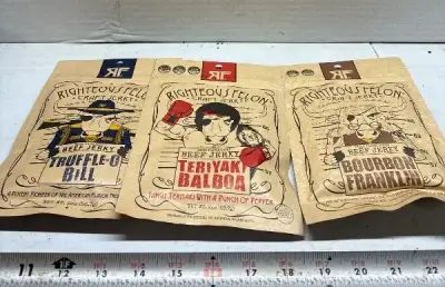 3pk righteous felon beef jerky exp:10/26