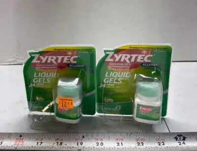 (2) 25ct zyrtec liquid gels exp:12/25