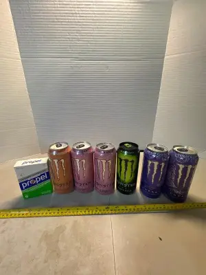 Box of monster energy & Gatorade packets