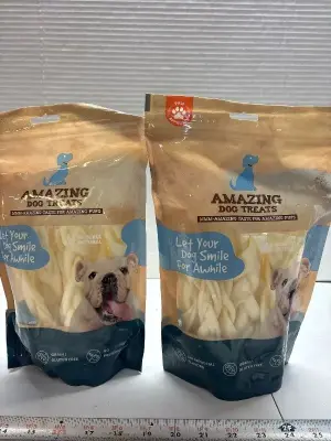 (2) The amazing dog treat chews exp:11/27