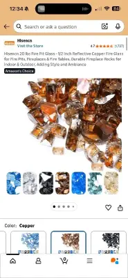 20 lbs fire pit glass 1/2”