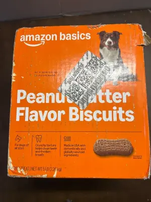 5lb box of peanut butter flavored dog biscuits