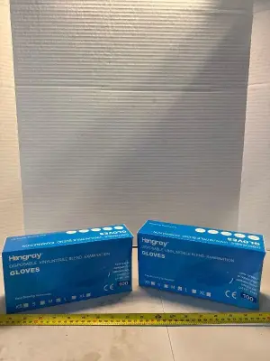 Disposable vinyl/nitrile blend examination